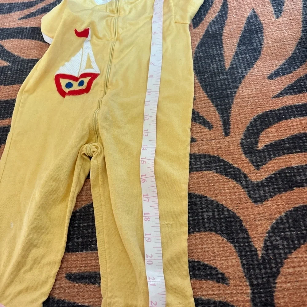 Vintage Florence Eiseman Yellow Sailboat Footie One-Piece